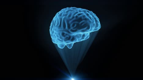 Gehirn-Hologramm,-Holographischer-Projektionsprojektor,-Sci-Fi-Doktor-Technologie,-Schleife-4k
